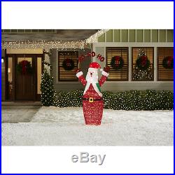 Holiday 5-ft Lighted Santa Claus Freestanding Sculpture Christmas Outdoor Decor