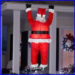Holiday 6.5 ft. Inflatable Airblown Santa Claus Hanging From Roof Outdoor PreLit