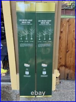 Holiday Bright Lights 5.8 Feet White Birch Led Tree 600 Lights Set Of 2 New