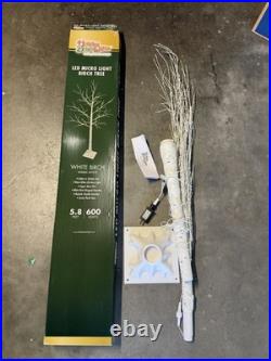 Holiday Bright Lights 5.8 Feet White Birch Led Tree 600 Lights Set Of 2 New