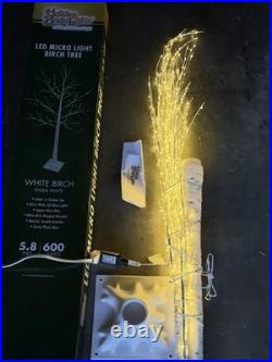 Holiday Bright Lights 5.8 Feet White Birch Led Tree 600 Lights Set Of 2 New