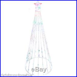 Holiday Brilliant NEW 5' Ft Multi Function Color LED Christmas Cone Tree