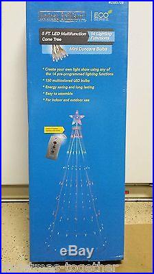 Holiday Brilliant NEW 5′ Ft Multi Function Color LED Christmas Cone Tree