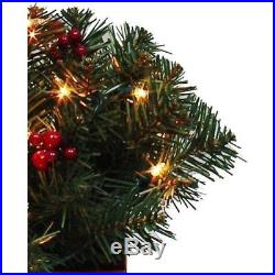 Holiday Christmas Lamp Post Tree Pre-Lit 4 Ft Porch Deck Clear Light Floor