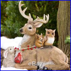 Holiday Deer Figurine Sculpture Christmas Outdoor Garden Yard Decoration Winter