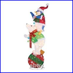Holiday Friends Outdoor Yard Porch Christmas LED Light Up Decoration Sculpture