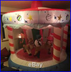 Holiday Home 8 Ft Holiday Home Christmas Rotating Carousel Light Up Inflatable