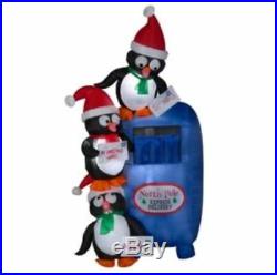 Holiday Lighted 6FT PENGUIN Christmas MAILBOX Air Blown Yard Decoration New