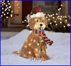 Holiday Living 27 Christmas Golden Doodle with Lights Puppy Dog