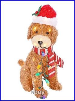 Holiday Living 27 Christmas Golden Doodle with Lights Puppy Dog