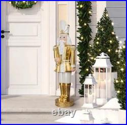 Holiday Living 3FT Freestanding Gold and White Nutcracker Holiday Decoration