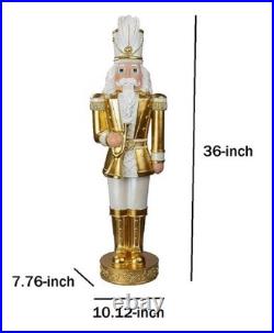Holiday Living 3FT Freestanding Gold and White Nutcracker Holiday Decoration