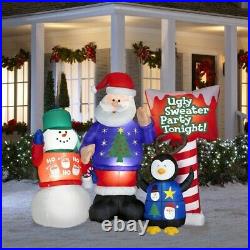 Holiday Living 5-1/2-ft Inflatable Fabric Ugly Sweater Party Lawn Inflatable