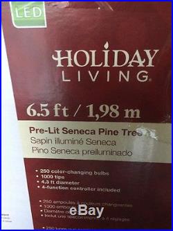 Holiday Living 6.5-Ft Pre-Lit Pine Artificial Christmas Tree With 250-Count Colo