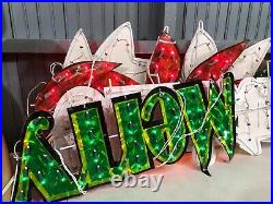 Holiday Living 72 Holographic LED Lighted Merry Christmas Holiday Yard Sign