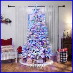 Holiday Living 7.5-ft Albany Pine Pre-lit Flocked Artificial Christmas Tree LED