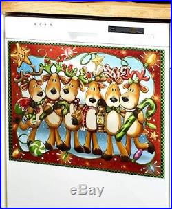 Holiday Reindeer Dishwasher Cover Magnet Seasonal Christmas Home Decor Kitchen