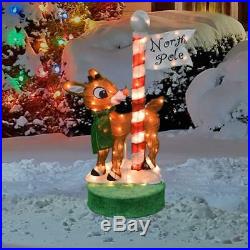 Holiday Rotating Rudolph The Red Nosed Reindeer Outdoor Christmas Yard Decor