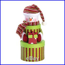 Holiday SNOWMAN Tiered GIFT BOXES Merry CHRISTMAS decor Holidays (/6) NEW