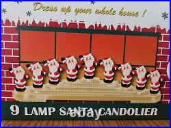 Holiday Splendor 9 Count Santa Bubble Light Candolier by Shiny Brite light up