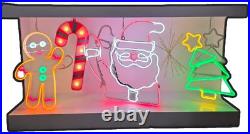 Holiday-Themed Neon Light Display with Gingerbread Man Santa Candy, PICK UP ONLY