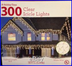 Holiday Time 300-Count Icicle Christmas Wedding Lights, Clear New
