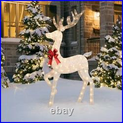 Holiday Time 60 Light-Up Glitter Standing Buck with 120 Count Clear Incandescent