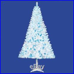 Holiday Time 6.5ft Pre-Lit Madison Pine Christmas Tree White With Blue Lights NEW