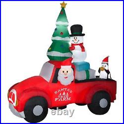 Holiday Time 8 Foot Wide Santa in Red Vintage Truck Holiday Inflatable
