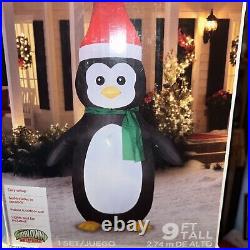 Holiday Time 9' Airblown Christmas Penguin Inflatable New In Box