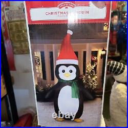 Holiday Time 9' Airblown Christmas Penguin Inflatable New In Box