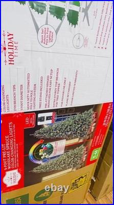 Holiday Time 9-Foot Pre-Lit Woodlake Spruce with LED Color-Changing Lights