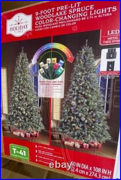 Holiday Time 9-Foot Pre-Lit Woodlake Spruce with LED Color-Changing Lights