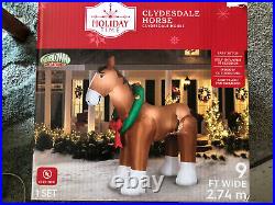 Holiday Time Christmas 9 ft Giant Clydesdale Airblown Inflatable Holiday Horse