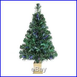 Holiday Time Fiber Optic Conical Christmas Tree 32 in, Indoor, Green Home Decor