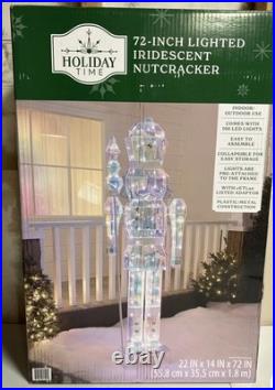 Holiday Time Light-Up Lighted Iridescent Nutcracker Prismatic 6 Foot 72 in. NEW