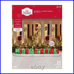 Holiday Time Merry Christmas LED 20 Foot Wide Airblown Inflatable Yard Decor
