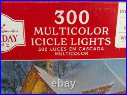 Holiday Time Multicolor Icicle Incandescent Lights String White Wire (4-boxes)
