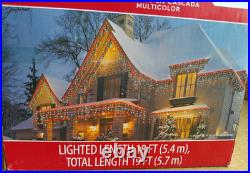 Holiday Time Multicolor Icicle Incandescent Lights String White Wire (4-boxes)