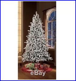 Holiday Time PreLit 7.5′ Green Flocked Birmingham Fir Artif Christmas Tree Clear
