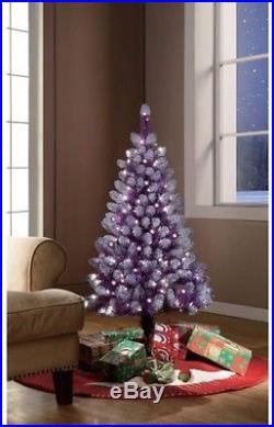Holiday Time Pre-Lit 4' Purple Artificial Christmas Tree 150 Mini Clear Lights