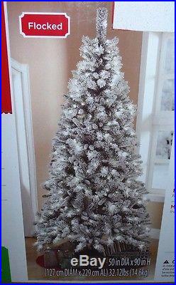 Holiday Time Pre-Lit 7.5' Winter Frost Pine Artificial Christmas Tree T-38