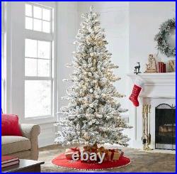 Holiday Time Pre-Lit Flocked Birmingham Fir Artificial Christmas Tree