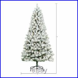 Holiday Time Pre-Lit Flocked Frisco Pine Christmas Tree, 6.5', Clear, white