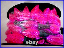 Holiday Time Super Bright Pink C9 Diamond Cut Led Lights New