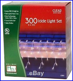 Holiday Wonderland 300-Count Clear Christmas Icicle Light Set
