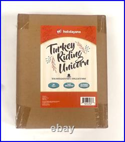 Holidayana Turkey Riding Unicorn Thanksgiving Collection Inflatable Yard Decor
