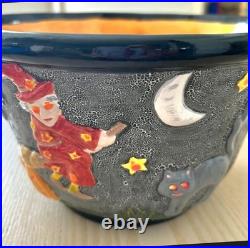 Holloween Handpainted Ceramic Bowl Candy Bowl Holloween Decor 10wide 6deep