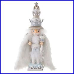 Hollywood White Fur King Wood Christmas Nutcracker 18 Inch HA0561