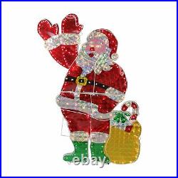 Holographic LED Holiday Wave Santa Claus Outdoor Christmas Yard Lawn Decoration